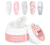 U-Shinein Solid Builder Nail Gel : 5 en 1 Silk White Extension 3D Sculpting Nail Gel for Art Carving Modeling, Builder and Nail Extension UV/Led Manicura DIY