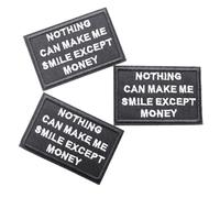U-Sky Sew Iron on Patches Pack 3pcs Patches de letras geniales Nada puede hacerme sonreνr, excepto dinero para ropa para mochilas para jeans para