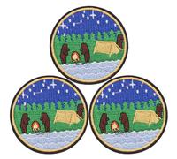 U-Sky Sew o Iron On Patches 3pcs Camping Osing Bears Aventura Patch de ropa de bordado para jeans parches Forest Ranger para chaquetas para chale