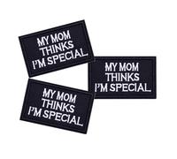 U-Sky Sew o Iron On Patches Pack 3pcs Diseo de letras Patches de hierro Mi madre cree que soy especial para mochilas para jeans para chaquetas para