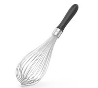 U-Taste Batidor de globo: Batidor de cocina de acero inoxidable 18/10 Batidor manual grande de 30 cm con 12 alambres de alta flexibilidad y mango de silicona para batir, mezclar masa, cremas (Negro)