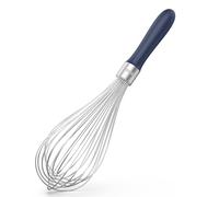 U-Taste Batidor de globo: Batidor de cocina de acero inoxidable 18/10 Batidor manual grande de 30 cm con 12 alambres de alta flexibilidad y mango de silicona para batir, mezclar masa (Azul noche)