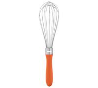 U-Taste Batidor de globo: Batidor de cocina de acero inoxidable 18/10 Batidor manual mediano de 28 cm con 8 alambres de alta flexibilidad y mango de silicona para batir, mezclar masa cremas (Naranja)