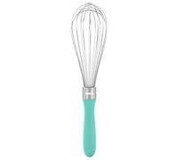 U-Taste Batidor de globo: Batidor de cocina de acero inoxidable 18/10 Batidor manual mediano de 28 cm con 8 alambres de alta flexibilidad y mango de silicona para batir, mezclar masa (Aqua Sky)