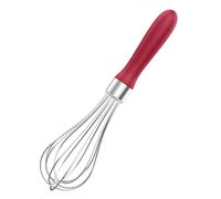 U-Taste Batidor de globo: Batidor de cocina de acero inoxidable 18/10 Batidor manual pequeño de 23 cm con 6 alambres de alta flexibilidad y mango de silicona para batir, mezclar masa, cremas (Rojo)
