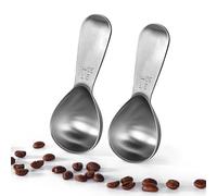 U-Taste Cuchara de café de acero inoxidable 18/8: Cucharas medidoras de metal de 30ml, juego de 2 con cuchara medidora de mango corto para café molido, granos, polvo, expreso (30ml, 2 piezas)