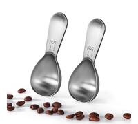 U-Taste Cuchara de Café de Acero Inoxidable 18/8: Juego de 2 Medidoras de Metal de 15ml Con Mango Corto para Café Molido, Granos, Polvo, Expreso (2 Piezas)