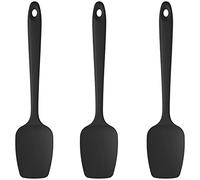U-Taste Espátulas de Cuchara de Silicona: 315℃ Resistente al Calor Lengua Raspador de Goma Flexible, Juego de 3 Utensilios de Cocina para hornear cocinar mezclar y raspar (Negro)