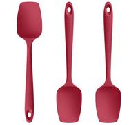 U-Taste Espátulas de Cuchara Silicona: 250℃ Resistente al Calor Lengua Raspador de Goma Flexible y Libre de BPA, Juego de 3 Utensilios de Cocina para Hornear y Mezclar (Rojo)