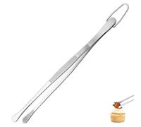 U-Taste Pinza de Cocina 20 cm - Acero Inoxidable 18/8 Alimentario, Soldadura Sin Juntas Robusta y Fuerza de Sujeción Mejorada - Para Hornear, Servir, Decorar y Emplatar (Punta Redondeada, Plateado)