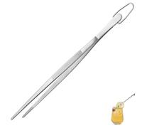U-Taste Pinza de Cocina 25 cm - Acero Inoxidable 18/8 Alimentario, Soldadura Sin Juntas Robusta y Fuerza de Sujeción Mejorada - Para Hornear, Servir, Decorar y Emplatar (Punta Afilada, Plateado)