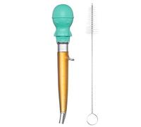 U-Taste Pipeta Cocina para Pavo en Ángulo 109℃ Resistente al Calor Grande Jeringa de Grasa Cárnica Tritan de Grado Alimenticio con Bulbo de Pulpo Silicona y Cepillo de Limpieza (1.5oz/42ml-Aqua Sky)