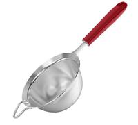 U-Taste Tamiz de malla fina mediana: colador de cocina de acero inoxidable 18/8 de 12cm con mango de silicona resistente remachado, ideal para tamizar harina, colar té arroz quinua (Rojo)