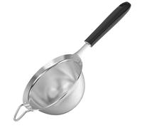 U-Taste Tamiz de malla fina mediana: colador de cocina de acero inoxidable 18/8 de 12cm con mango de silicona resistente remachado, ideal para tamizar harina, colar té arroz quinua (Negro)