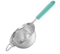 U-Taste Tamiz de malla fina mediana: colador de cocina de acero inoxidable 18/8 de 12cm con mango de silicona resistente remachado, ideal para tamizar harina, colar té arroz quinua (Aqua Sky)