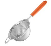 U-Taste Tamiz de malla fina mediana: colador de cocina de acero inoxidable 18/8 de 12cm con mango de silicona resistente remachado, ideal para tamizar harina, colar té arroz quinua (Naranja)