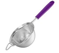 U-Taste Tamiz de malla fina mediana: colador de cocina de acero inoxidable 18/8 de 12cm con mango de silicona resistente remachado, ideal para tamizar harina, colar té arroz quinua (Morado)