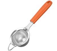 U-Taste Tamiz de malla fina pequeño: colador de cocina de acero inoxidable 18/8 de 8,5cm con mango de silicona resistente remachado, ideal para tamizar harina, colar té, arroz, quinua (Naranja)