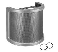 U-tech Upgraded Three-Layer Microphone Pop Filter with Elastic Mesh, Foam & Etamine Layers - Perfect Mic Windscreen Cover and Handheld Shield Mask for Vocal Recording YouTube Videos Streaming(Silver)