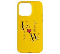 U & W - Iniciales para parejas, boda, aniversario, Mr & Mrs Carcasa para iPhone 15 Pro Max