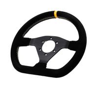 U0sqmyUAu Volante de carreras de 300mm, controlador de juego Universal PCD de gamuza plana para coche de derrape, 70mm(Stitching yellow)