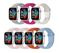 U191U Paquete de 7 correas de silicona compatibles con Apple Watch de 42 mm, 44 mm, 45 mm, 46 mm, 49 mm, correa de silicona suave transpirable e impermeable para Apple Watch Series 11/10/9/8/7/6/5/4/3
