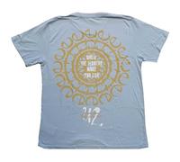 U2 - Camiseta Glastonbury 2011 Smell The Flowers Estampado en Espalda de Algodón para Adultos Unisex (M) (Azul Claro)