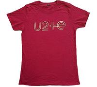 U2 Camiseta para hombre I+e 2015 Tour Dates Grande Granate Rojo, Rojo -