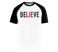 U2 The Fly Zoo TV Believe Texto Camiseta De Béisbol Blanca para Hombre Mujer Unisex Mangas Cortas Cuello Redondo