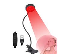 U4GLORY Terapia de luz roja para cara y cuerpo, 18 LED de 660 nm rojo y 850 nm infrarrojo cercano, luz roja con ángulo ajustable y clip, adecuada para el cuidado de la piel en el hogar, alivio