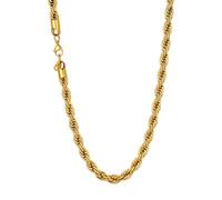 U7 6mm cadena trenzada soga collar fino de mujer tono oro 18k material acero inoxidable 316L collar moderno 18 pulgadas longitud joyería simple regalo de cumpleaños