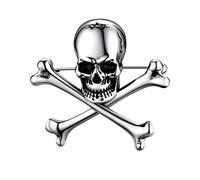 U7 Calaveras con Huesos broches Plateados Acero Inoxidable 316L de Hombres joyería Hip Hop de Halloween Pin de Ropa para Jovenes Hijos