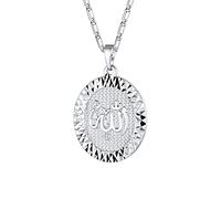 U7 Colgante de alá en Forma Ovalada Regalo para Hombres Medalla Musulmana de diseño Vintage joyería islámica con Cadena Ajustable Collares religiosos de Amuleto