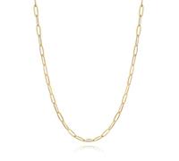 U7 collar de Cadena Acero Inoxidable Mujer Dorado, 3,4mm de Ancho, 41 + 5cm de Longitud, Collar de Clip Ajustable Minimalista Hipoalergénico con Caja de Regalo