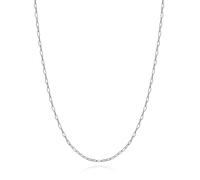 U7 collar de Cadena Acero Inoxidable Mujer Plateado, 1,8mm de Ancho, 51 + 5cm de Longitud, Collar de Clip Ajustable Minimalista Hipoalergénico con Caja de Regalo