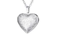 U7 Collar Foto Personalizada de Acero Inoxidable para Mujer Collar con Colgante Medallón de Corazón con Flores, Joyería Conmemorativa para Mujeres, 4 Estilos de Flores para Elegir