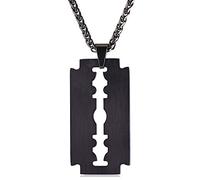 U7 Collar Hombres Razor Blade de Acero Inoxidable de Cadena Razor Blade Colgante Cuchillo Dog Tag Ejército Militar Colgante Collar Hip Hop Personalizada Bisutería para Hombres Mujeres