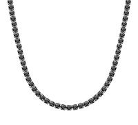 U7 Collar Mujer de Tenis de Acero Inoxidable Circón Negras da 3mm Cadena Tennis Plata 46 cm Regalo para Mujeres