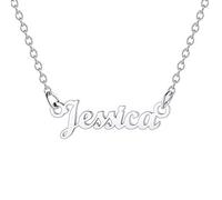 U7 Collar Mujer Letrero Jessica Nombre de Madre Material Acero Inoxidable 316L Tono Platino joyerías Modernas identificativas