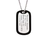 U7 Collar Personalizado Dog Tag Militar Collar de Hombre Personalizadas Placas Estilo Ejército Para Grabar Nombres Textos Acero Inoxidable 316L Tono Plateado Regalo Cumpleaños