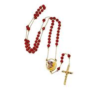 U7 Collar Rosario Católico Femenino Personalizable con Foto y Nombre, Cadena Larga de Rosario de Comunión con Colgante de Crucifijo de Acero Inoxidable/Bañado en Oro