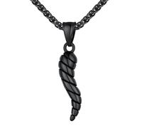 U7 Cuerno Italiano Colgante Connicello para Familia Collar de Plata Tono Cadena de Acero Inoxidable 50cm Ajustable Joyería de Moda para Hombres Mujeres