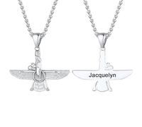 U7 Faravahar Forouhar Collar Colgante Personalizado Acero Inoxidable Amuleto Zoroastrismo Persa Iraní Collar Hombre Accesorio de Bisutería para Hombre Mujer