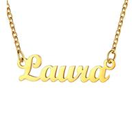 U7 Letreros Personalizables Laura Collares Acero Inoxidable 316L de Mujer joyería de Moda para cumpleaños de Mama