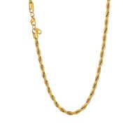 U7 Regalo mujer cuello 3mm cadena trenzada soga collar fino de mujer tono oro 18k material acero inoxidable 316L collar moderno 20 pulgadas longitud joyería simple regalo de cumpleaños