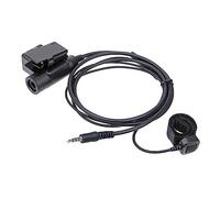 U94 - Adaptador PTT de poliuretano con clip trasero, adaptador de Walkie-talkie de 80 cm / 31.5in, cable colgado en auriculares de tela