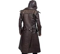 UA-Fashed Devil DMC Dante - Gabardina de motociclista para hombre, Marrón - Piel Sintética, XS