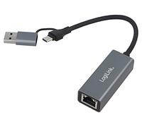 UA0238B Adaptador USB para Ethernet USB 3.2 Gen 1 10/100/1000Mbps Gris LOGILINK