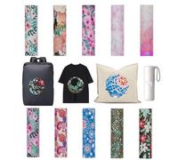 Uadme 10 Hojas de Transferencia Infusible, 11,5 X 30,5 cm Infusible Transfer Ink Sheets, Papel de Tinta Sublimación Pretintado para DIY T-Shirt, Bolsa de Mano (Flores)