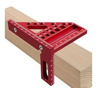 Uadme 3D Multiángulo Escuadra Carpintero, 22.5-90° Transportador de Angulos, Regla Triangular de Aleación de Aluminio, Herramienta de Medición Precisa para Carpintería y Ingenieros (Rojo)